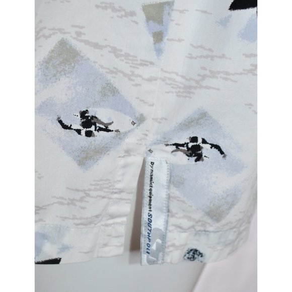 Southpole Surfer Print Cotton Short Sleeve Button Down Shirt White/Blue/Tan XXL - Picture 5 of 6